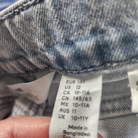 Sanrio Hello Kitty H&M Teen Girl US 12 Loose Fit Wide Leg Cargo Jeans Denim - Picture 10 of 16